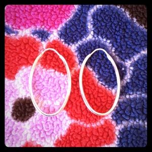 Sterling silver oval earrings